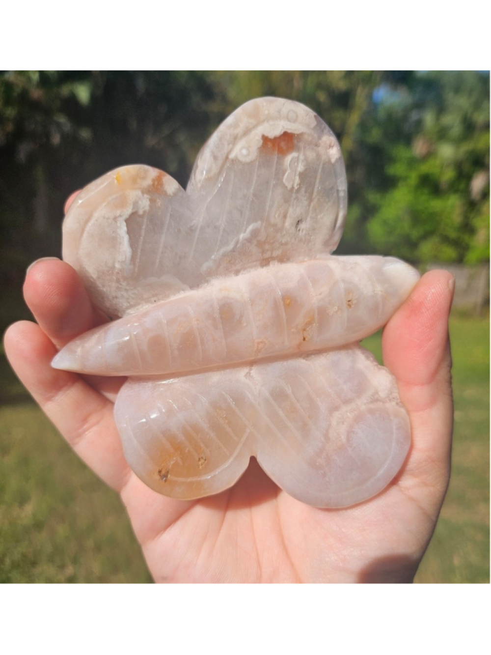 Flower agate butterfly 4.2 in